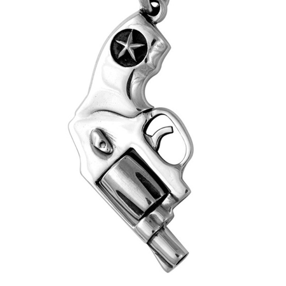 King Baby revolver necklace / sterling silver - Picture 2 of 4